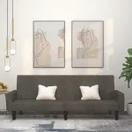 Canapea extensibilă cu 2 locuri, gri închis, catifea GartenMobel Dekor