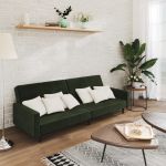 Canapea extensibilă cu 2 locuri, verde închis, catifea GartenMobel Dekor