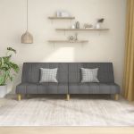 Canapea extensibilă cu 2 locuri, gri deschis, țesătură GartenMobel Dekor