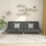 Canapea extensibilă cu 2 locuri, gri închis, textil GartenMobel Dekor
