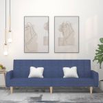 Canapea extensibilă cu 2 locuri, albastru, material textil GartenMobel Dekor