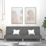 Canapea extensibilă cu 2 locuri, gri deschis, țesătură GartenMobel Dekor