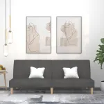 Canapea extensibilă cu 2 locuri, gri închis, textil GartenMobel Dekor