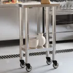 Masă de lucru bucătărie cu roți, 55x30x85 cm, oțel inoxidabil GartenMobel Dekor