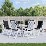 Perne de scaun cu spătar înalt, 6 buc, negru, țesătură Oxford GartenMobel Dekor