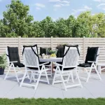 Perne de scaun cu spătar înalt, 6 buc, negru, țesătură Oxford GartenMobel Dekor