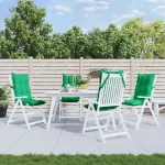 Perne scaun cu spătar înalt, 4 buc, verde, țesătură Oxford GartenMobel Dekor