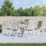 Perne scaun cu spătar înalt, 6 buc, gri taupe, țesătură Oxford GartenMobel Dekor