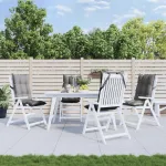 Perne scaun cu spătar înalt 4 buc, gri, țesătură Oxford GartenMobel Dekor