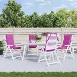 Perne de scaun cu spătar înalt, 4 buc, roz, țesătură Oxford GartenMobel Dekor