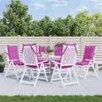 Perne de scaun cu spătar înalt, 6 buc, roz, țesătură Oxford GartenMobel Dekor