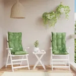 Perne de scaun spătar înalt, 2 buc, model frunze, textil Oxford GartenMobel Dekor