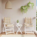 Perne scaun cu spătar mic, 2 buc., bej, țesătură oxford GartenMobel Dekor