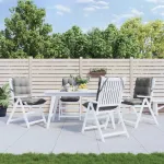 Perne scaun cu spătar mic, 4 buc., gri, textil oxford GartenMobel Dekor