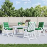 Perne scaun cu spătar mic, 4 buc., verde, textil oxford GartenMobel Dekor