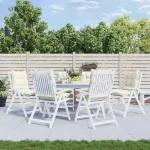 Perne scaun cu spătar mic, 6 buc., crem, textil oxford GartenMobel Dekor