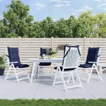 Perne scaun spătar înalt 4 buc., bleumarin, țesătură Oxford GartenMobel Dekor