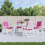 Perne de scaun cu spătar mic, 4 buc, roz, țesătură Oxford GartenMobel Dekor