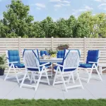 Perne scaun spătar mic, 6 buc albastru regal, țesătură Oxford GartenMobel Dekor