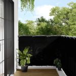 Paravan de balcon, negru, 120x700 cm, 100% poliester oxford GartenMobel Dekor
