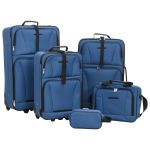 Set de bagaje de călătorie, 5 piese, albastru, material textil GartenMobel Dekor