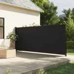 Copertina laterală retractabilă, negru, 160x300 cm GartenMobel Dekor