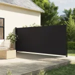 Copertină laterală retractabilă, negru, 160 x 600 cm GartenMobel Dekor