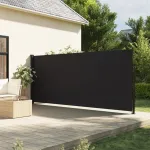 Copertina laterală retractabilă, negru, 180x500 cm GartenMobel Dekor