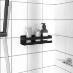 Raft de duș negru mat 23x6,5x6 cm oțel inoxidabil 304 periat GartenMobel Dekor