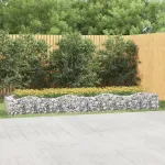 Strat înălțat cu gabion arcuit, 400x100x50 cm, fier galvanizat GartenMobel Dekor