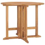 Masă de grădină pliabilă, Ø90x75 cm, lemn masiv de tec GartenMobel Dekor