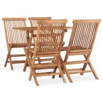 Set mobilier de exterior pliabil, 5 piese, lemn masiv de tec GartenMobel Dekor