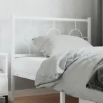Tăblie de pat metalică, alb, 100 cm GartenMobel Dekor