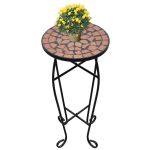 Masă laterală cu mozaic pentru plante, cărămiziu GartenMobel Dekor