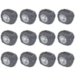 Outdoor Reflector LED cu energie solară, formă de piatră, 12 buc. GartenMobel Dekor
