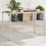 Masă de grădină cu blat din sticlă gri deschis, 115x54x74 cm GartenMobel Dekor