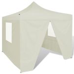 41464  Cream Foldable Tent 3 x 3 m with 4 Walls GartenMobel Dekor