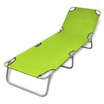 Șezlong verde măr pliabil  pentru plajă, cu spătar reglabil GartenMobel Dekor
