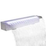 Fântână piscină dreptunghiulară LED-uri 60 cm oțel inoxidabil GartenMobel Dekor