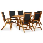Set mobilier de exterior, 7 piese, lemn masiv de acacia GartenMobel Dekor