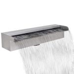 Fântână de piscină dreptunghiulară cu cascadă 45 cm oțel inoxidabil GartenMobel Dekor