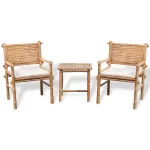 Set mobilier bistro cu perne, 3 piese, bambus GartenMobel Dekor