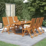 Set mobilier de exterior, 7 piese, lemn masiv de acacia GartenMobel Dekor