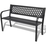 Bancă de grădină, negru,118 cm, oțel GartenMobel Dekor