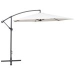 Umbrelă de soare suspendată, 3 m Alb nisipiu GartenMobel Dekor