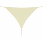 Parasolar din țesătură oxford, triunghiular, 5 x 5 x 5 m, crem  GartenMobel Dekor