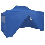 42512  Foldable Tent Pop-Up with 4 Side Walls 3x4,5 m Blue GartenMobel Dekor