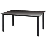 Masă de grădină, negru, 150 x 90 x 74 cm, aluminiu și sticlă GartenMobel Dekor