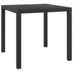 Masă de grădină, negru, 80 x 80 x 74 cm, aluminiu și WPC GartenMobel Dekor