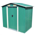 Magazie metalică de grădină, 204 x 132 x 186 cm, verde GartenMobel Dekor